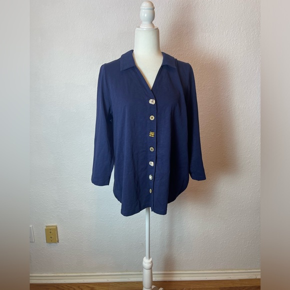 soft surroundings Danielle 3/4 Sleeve Tunic size L - Picture 2 of 11